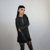 Mesh top long sleeve transparent jumper see-through gothic sweatshirt crotchet t-shirt in black