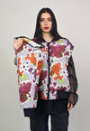 Leaves print varsity jacket forest reversible 4in1 bomber