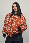 Giraffe print varsity jacket yellow reversible 4in1 bomber