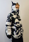 Thunder bomber reversible punk jacket detachable rave puffer