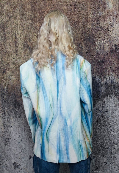 Abstract print blazer water colours jacket in rainbow