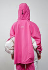 Pink track jacket hooded sports jumper colour block pullover