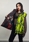 Horror bomber reversible creepy jacket detachable punk puffa