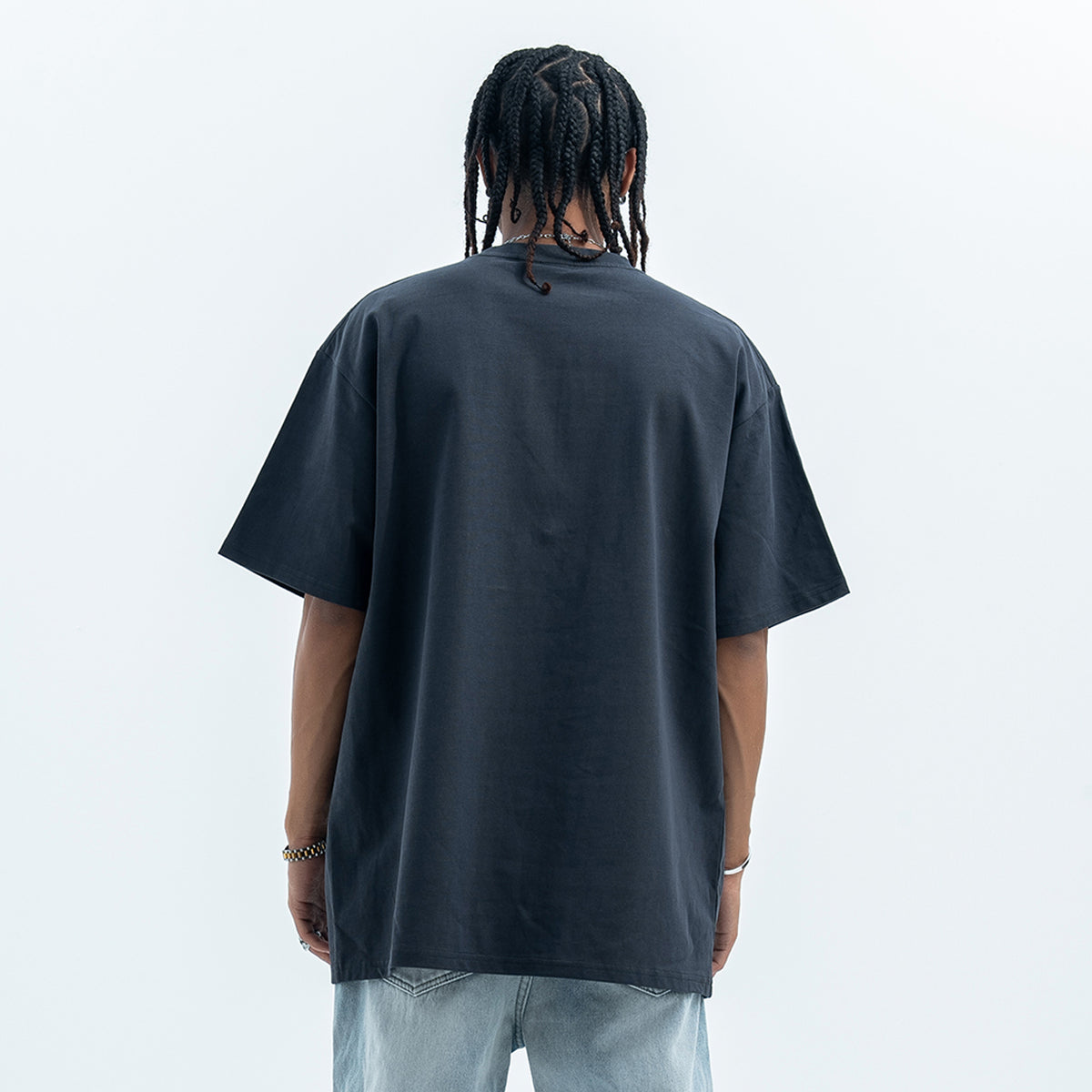 Punk t-shirt psychedelic top graffiti tee retro photography jumper in grey