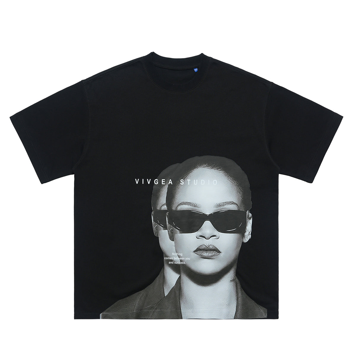 Rihanna t-shirt retro singer top grunge r&b princess tee black