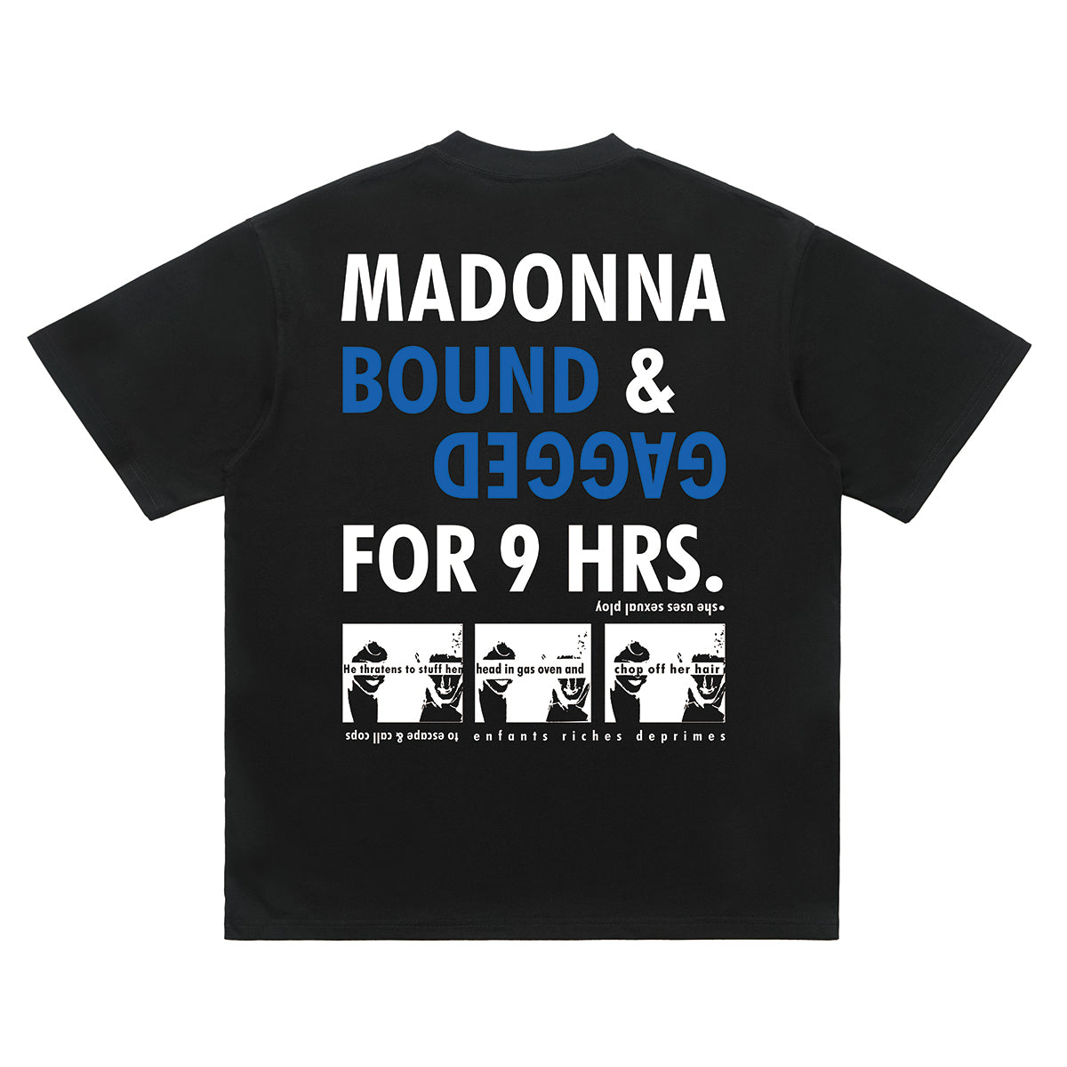 Bondage cartoon t-shirt creepy top in black