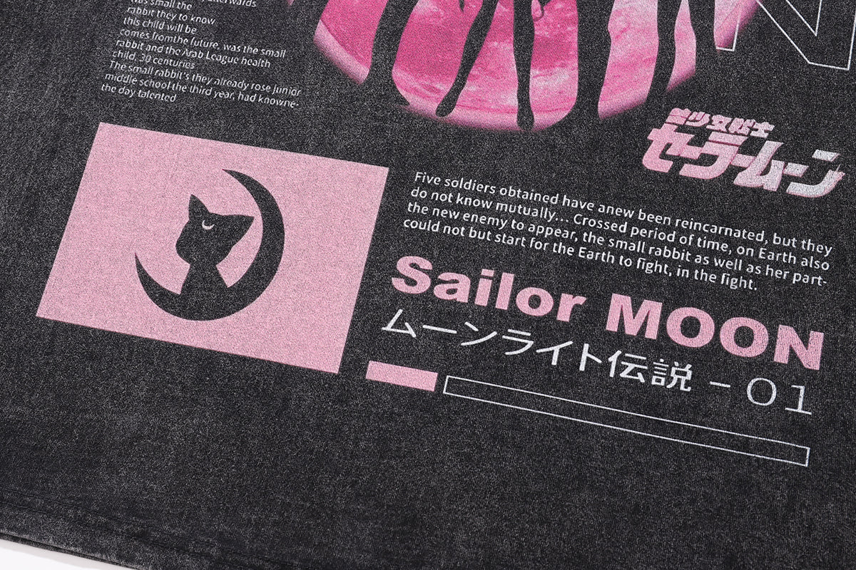 Vintage Sailor Moon t-shirt retro anime tee Japanese cartoon top in vintage grey
