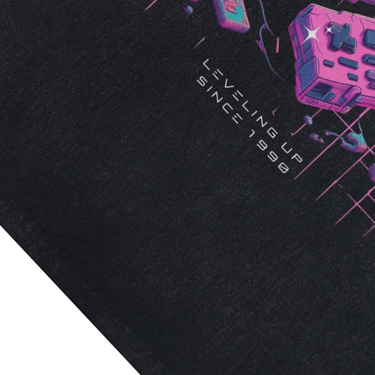 Gamer sleeveless t-shirt retro console print surfer vest 00s raver tank top in acid wash black