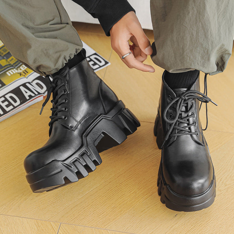 Extreme tractor platform Derby shoes black chunky sole grunge Gothic boots