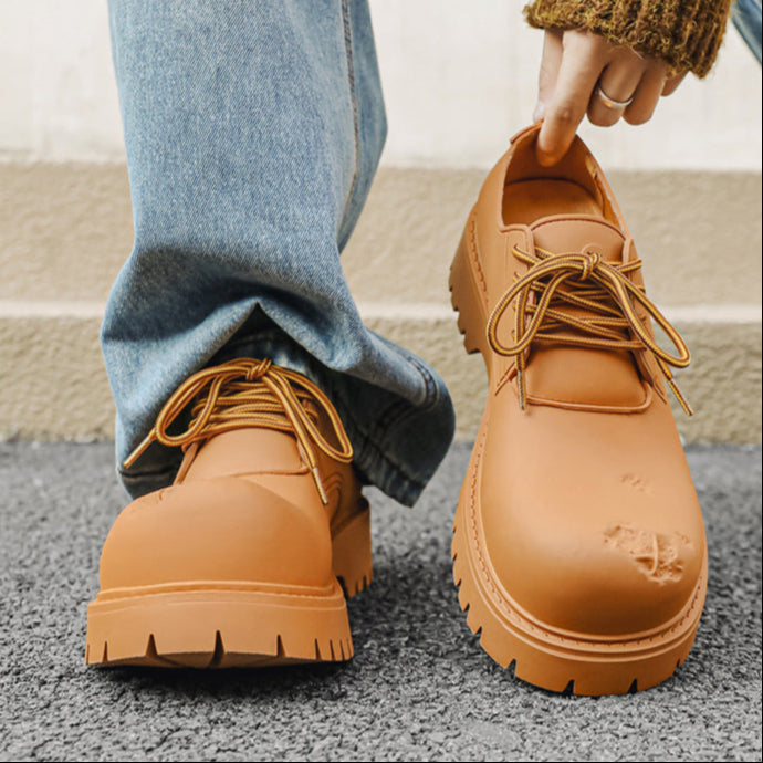 Brown chunky sole Derby shoes tractor platform punk e-boy e-girl shoes grunge trainers