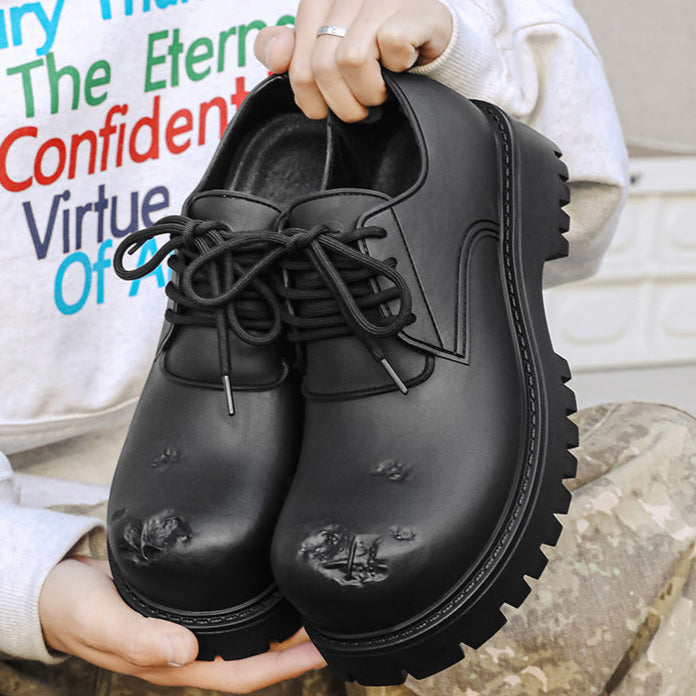 Brown chunky sole Derby shoes tractor platform punk e-boy e-girl shoes grunge trainers