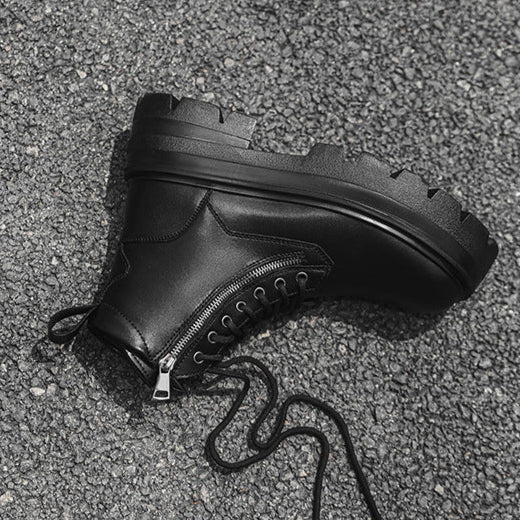 Chunky sole rocker boots black 90s style grunge platform ankle shoes old school punk boots