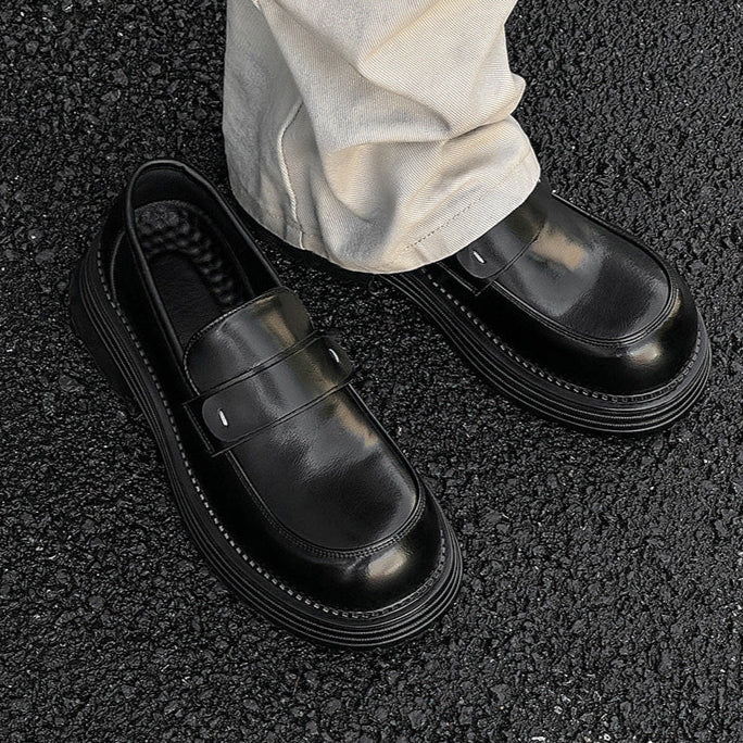 Square toe brogue boots black faux leather chunky sole boat shoes catwalk grunge fashion