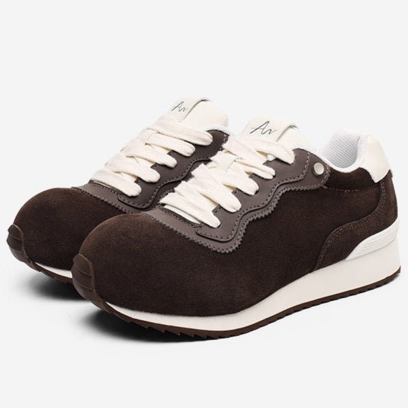 Retro platform sneakers black suede feel sports shoes grunge hip-hop trainers 80s style