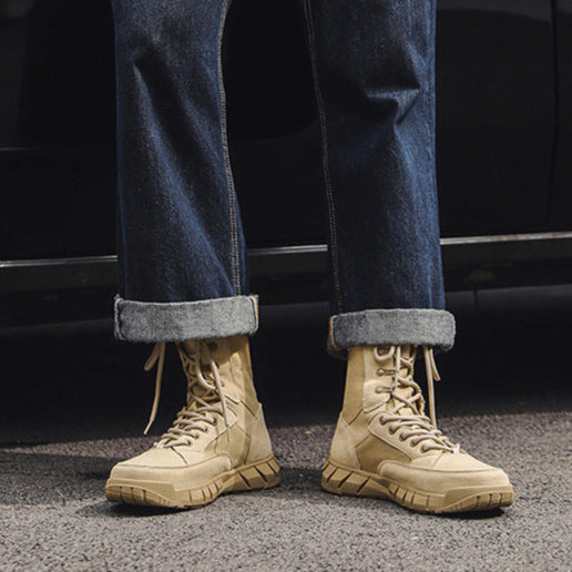 Hiking style boots beige mountain climbing grunge retro skiing shoes