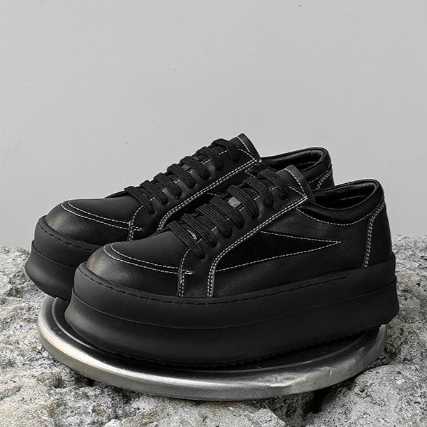 Chunky platform high tops black raver sneakers grunge shoes skater trainers 90s style faux leather