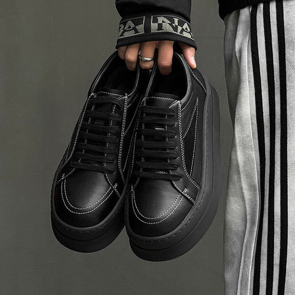 Chunky platform high tops black raver sneakers grunge shoes skater trainers 90s style faux leather