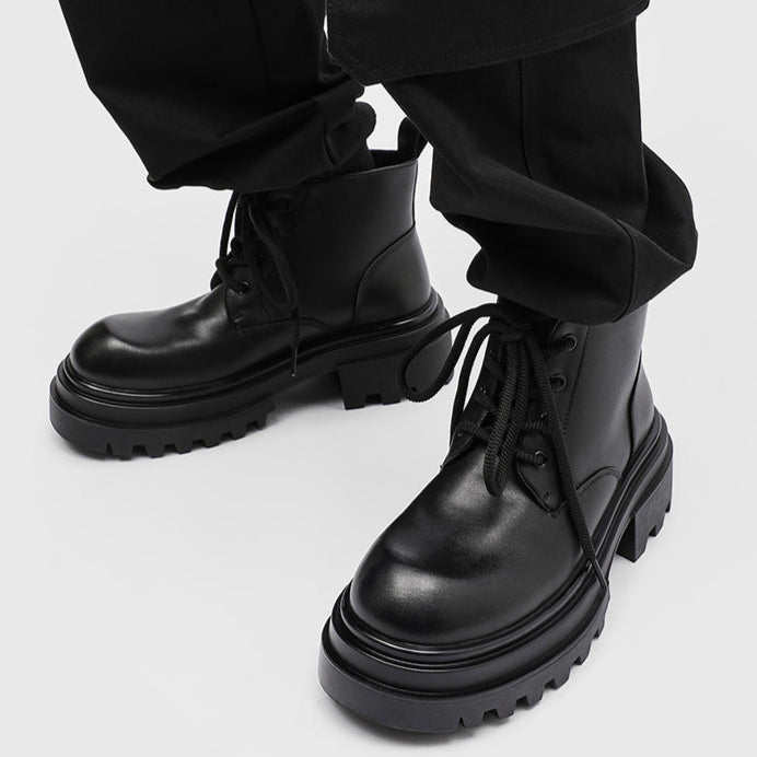 Chunky platform Derby shoes black wide sole grunge E-boy boots