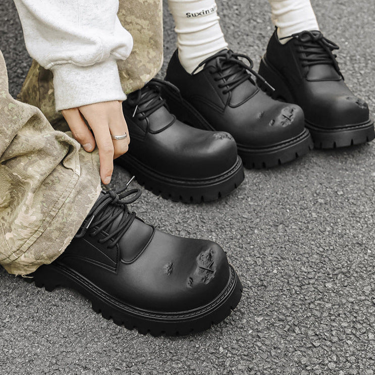 Brown chunky sole Derby shoes tractor platform punk e-boy e-girl shoes grunge trainers