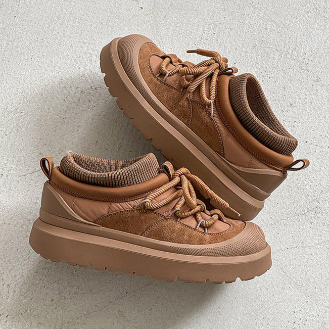 Edgy platform winter boots brown mountain trainers grunge retro skiing shoes