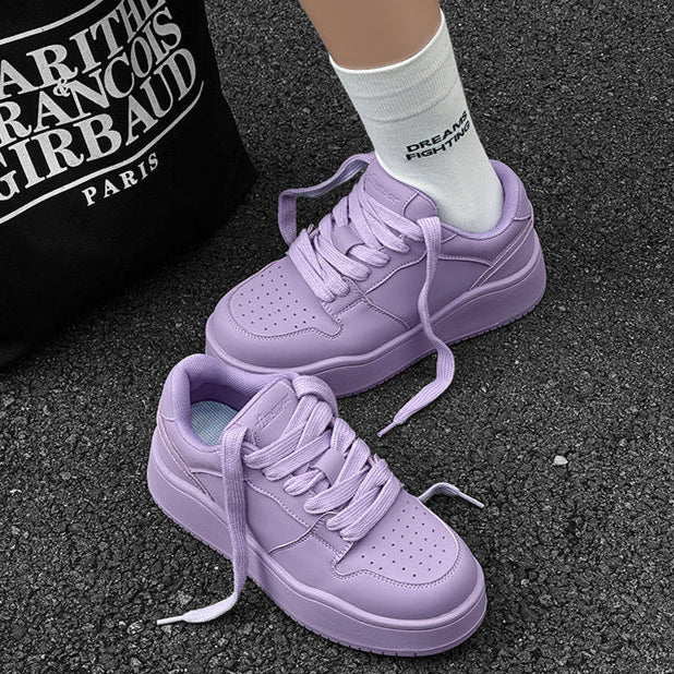 Chunky platform high tops purple raver sneakers grunge shoes hip-hop trainers 00s style