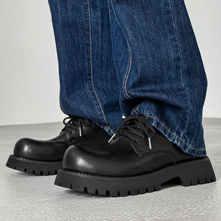 Utility Derby shoes black chunky sole grunge boots punk rocker trainers