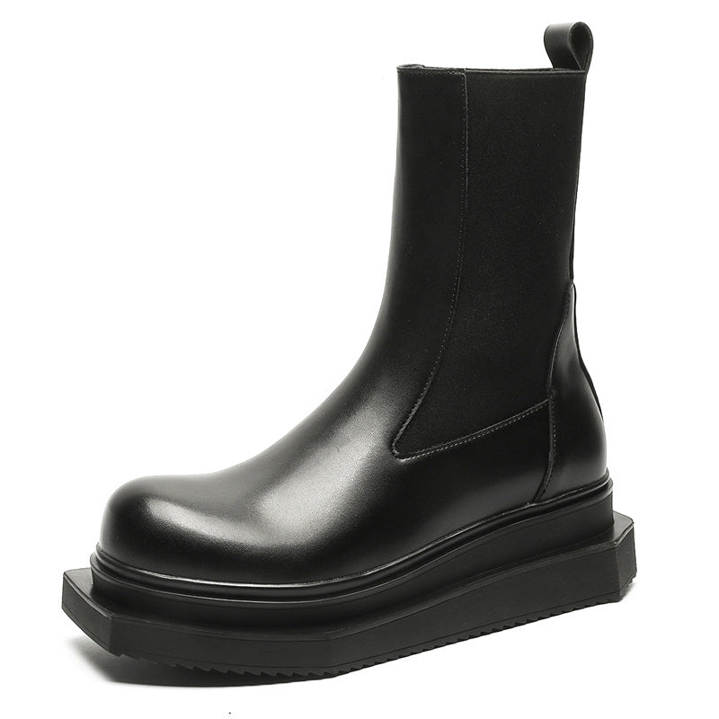 Sleek asymmetric platform boots black cyberpunk futuristic shoes big sole grunge trainers 00s style