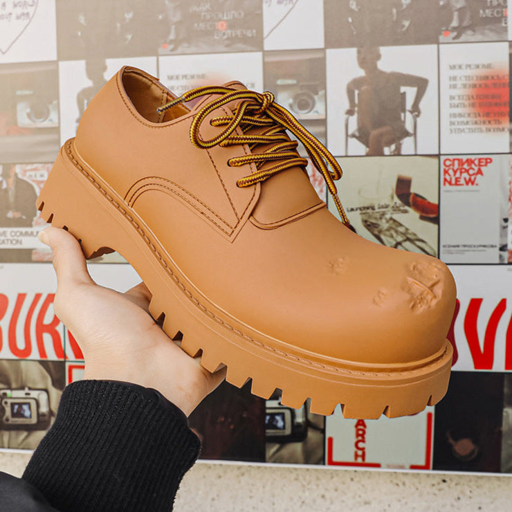 Brown chunky sole Derby shoes tractor platform punk e-boy e-girl shoes grunge trainers
