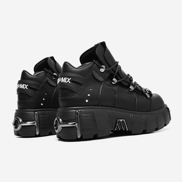 Extreme platform cyberpunk boots black faux leather Gothic style shoes grunge punk rocker trainers 90s style