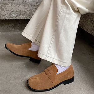 Suede Tabi shoes brown smart style split toe loafers going out coctail party boots