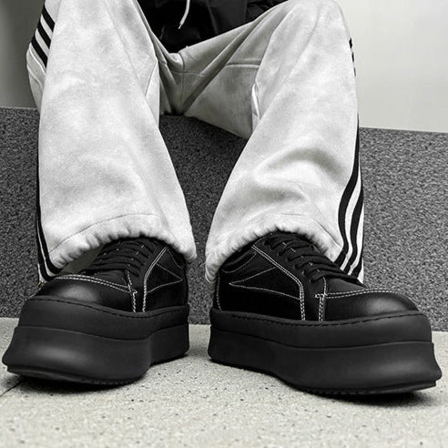 Chunky platform high tops black raver sneakers grunge shoes skater trainers 90s style faux leather