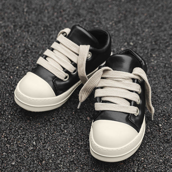 Chunky platform gothic shoes black faux leather punk sneakers grunge trainers hip-hop 00s style