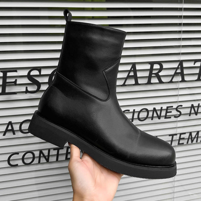 Square toe retro ankle boots black low sole mountain shoes 00s grunge style