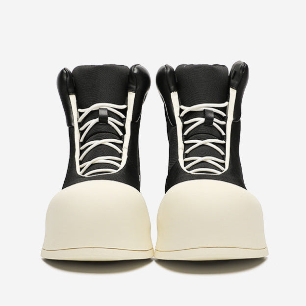 Japanese style boots black platform catwalk shoes grunge Gothic high tops