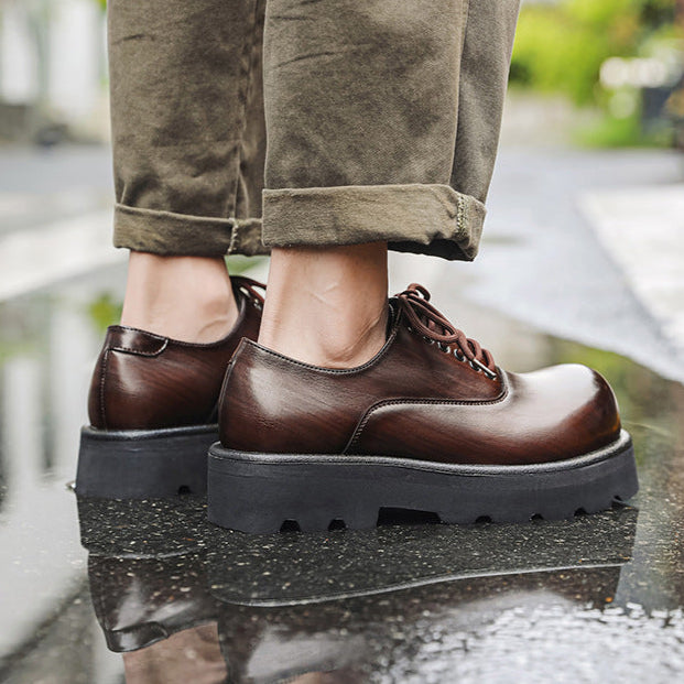 Chunky sole Derby shoes brown grunge platform classic smart retro boots
