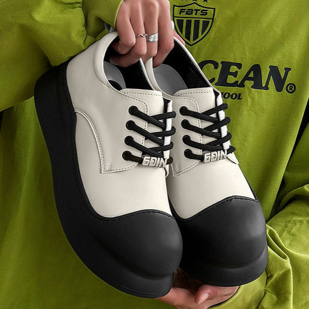 Chunky platform high tops white raver sneakers grunge shoes hip-hop trainers 90s style