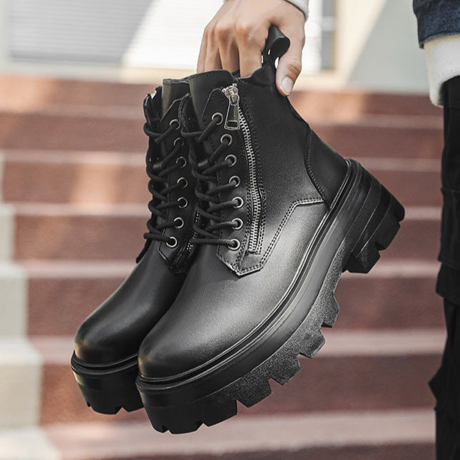 Chunky sole rocker boots black 90s style grunge platform ankle shoes old school punk boots