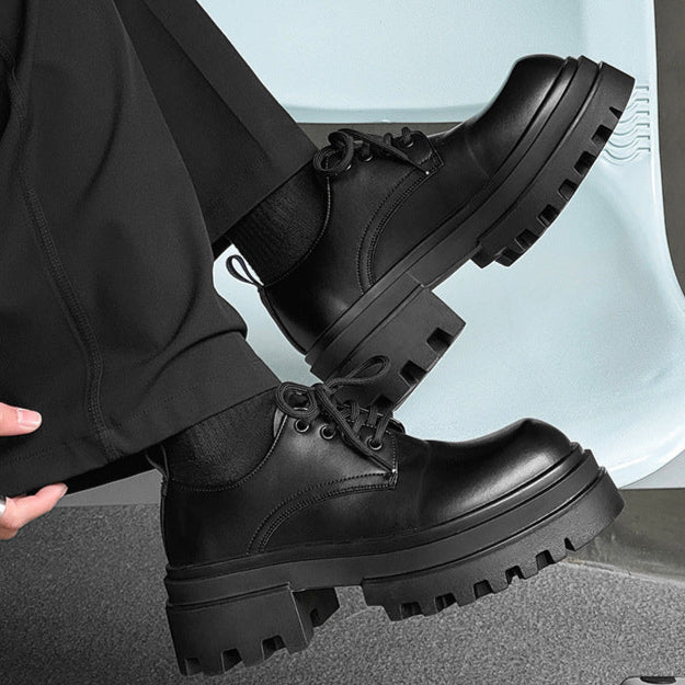 Tractor platform Derby shoes black chunky sole grunge E-boy boots