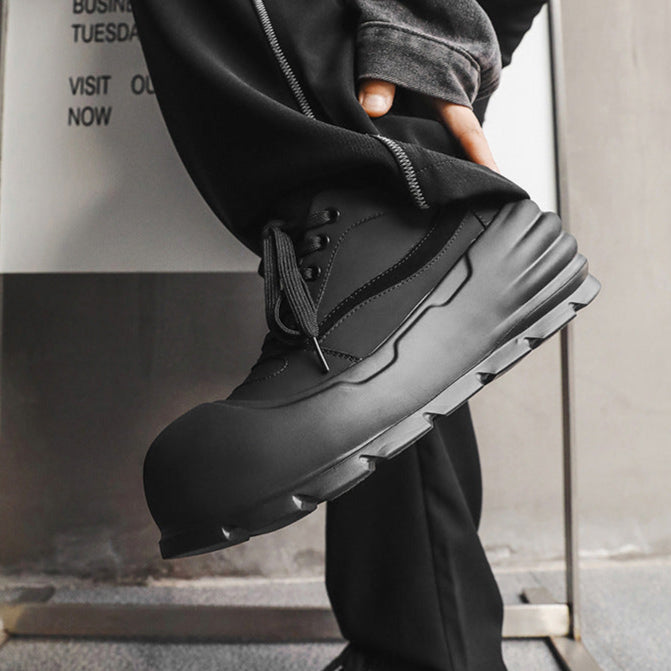 Gothic platform sneakers black unusual sole punk trainers grunge 3D skater shoes