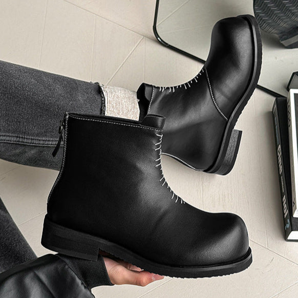 Catwalk utility boots black punk rocker faux leather shoes grunge trainers 00s style