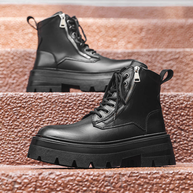 Chunky sole rocker boots black 90s style grunge platform ankle shoes old school punk boots