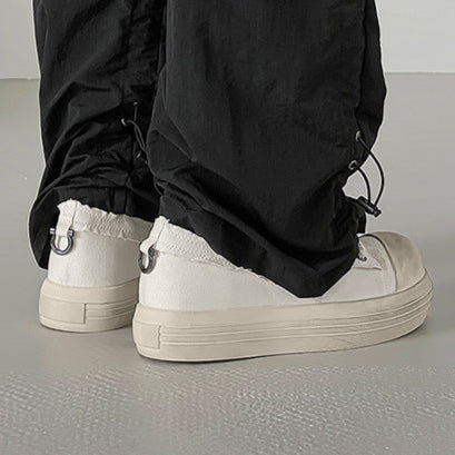 Denim sneakers off white round toe chunky skater shoes grunge platform trainers