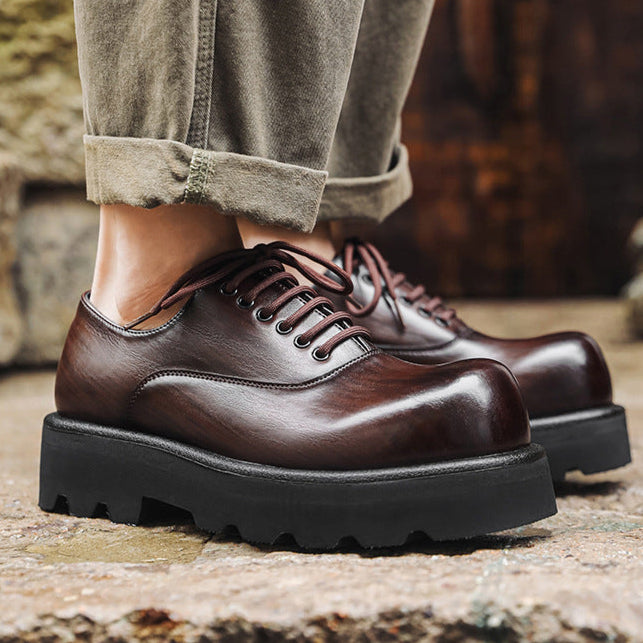 Chunky sole Derby shoes brown grunge platform classic smart retro boots