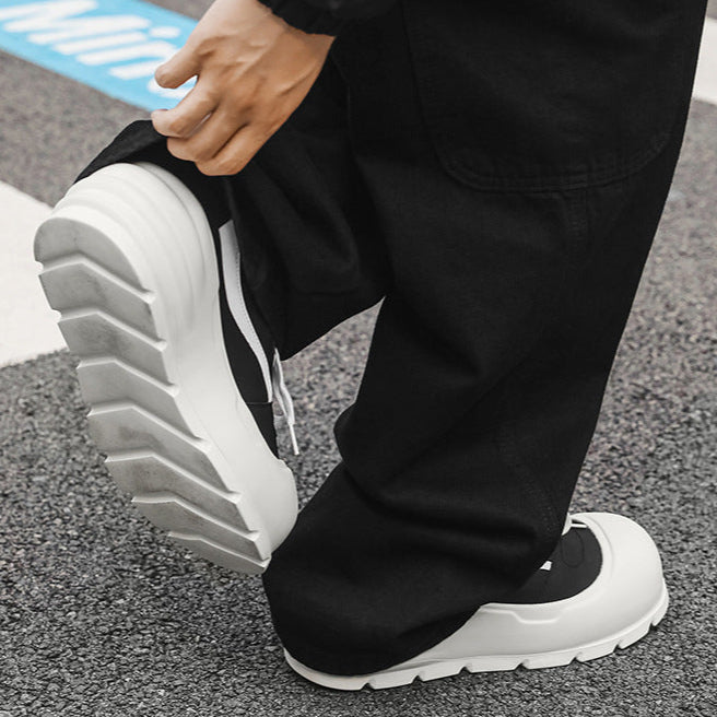 Gothic platform sneakers white unusual sole punk trainers grunge 3D skater shoes