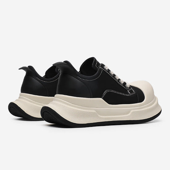 Platform gothic sneakers black round toe chunky sole skater shoes grunge punk trainers