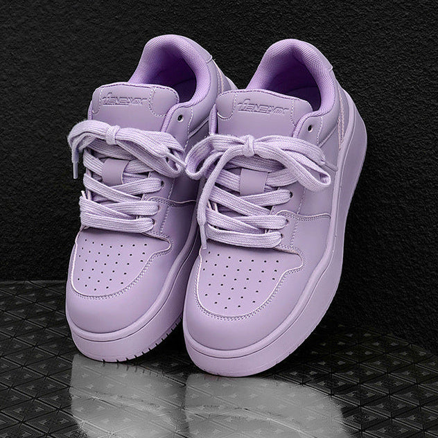 Chunky platform high tops purple raver sneakers grunge shoes hip-hop trainers 00s style