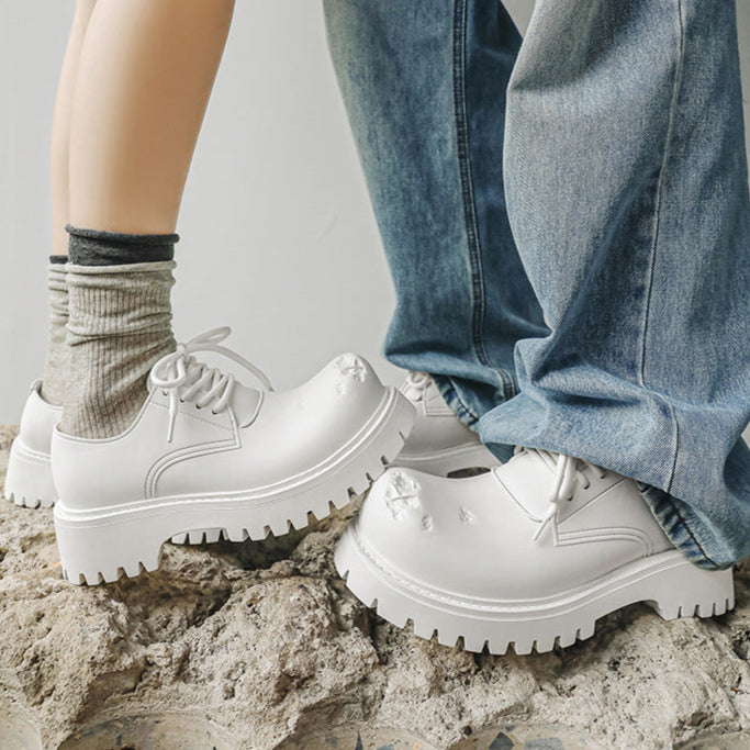 Brown chunky sole Derby shoes tractor platform punk e-boy e-girl shoes grunge trainers