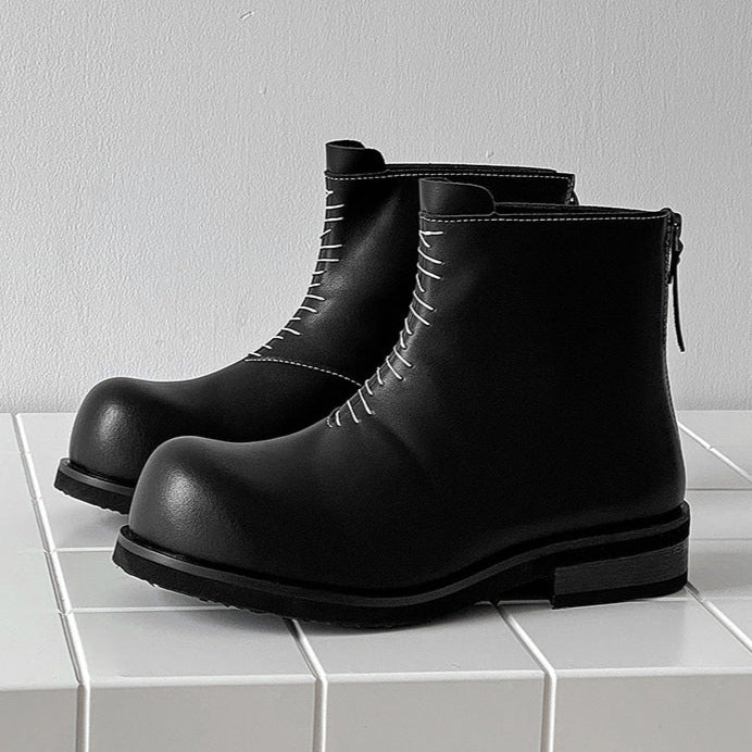 Catwalk utility boots black punk rocker faux leather shoes grunge trainers 00s style