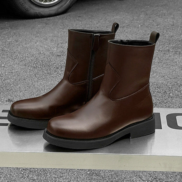 Square toe retro ankle boots black low sole mountain shoes 00s grunge style