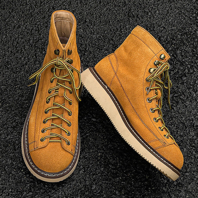 Hiking style boots brown low sole mountain shoes grunge skiing trainers